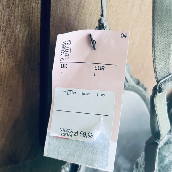 Fashion Nova Set Bundle Sheer Lace Blue Babydoll & Lace Khaki Pullover Bra Sz L - Picture 16 of 16